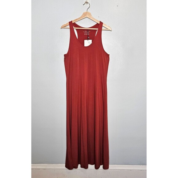 A Domani Flowy Racer Long Sleep Dress Nightgown 2 Med Mineral Cooling Modal - Picture 2 of 11